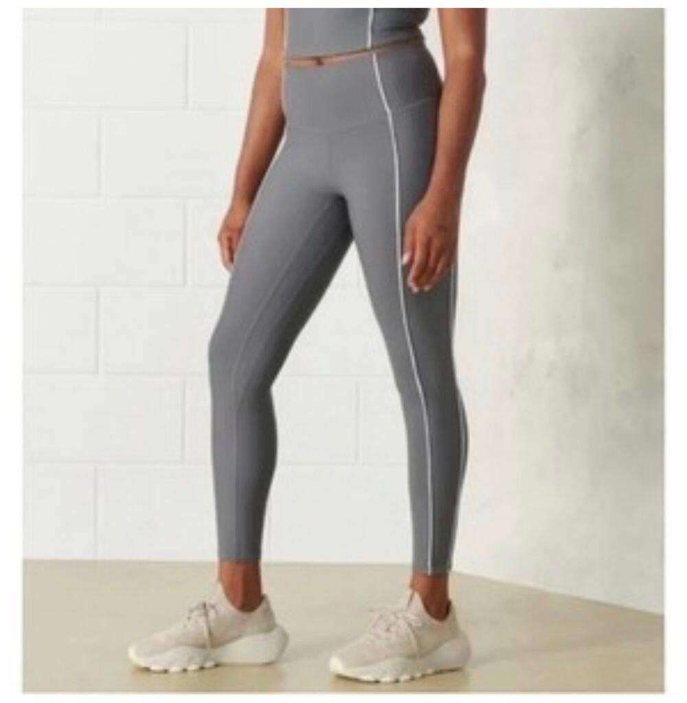 YPB Abercrombie Dark Gray SculptLux High Rise Piping Leggings M Long